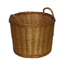 BROWN WICKER LOG BASKET